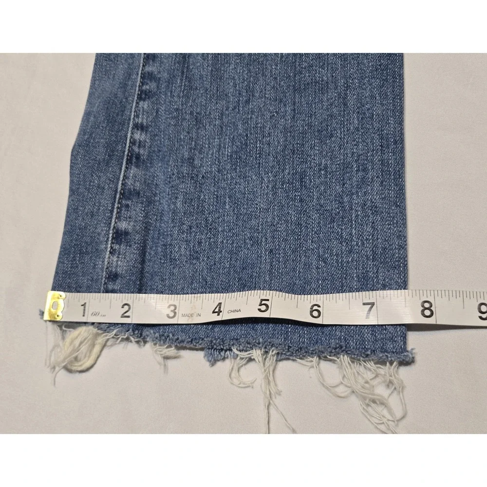 Ag-Ed Denim Adriano Goldschmied MidRise Jeans Fray Hem 27R Med Wash Blue Boot